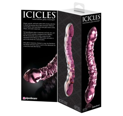 Icicles - Podwójne Szklane Dildo Z Wypustkami